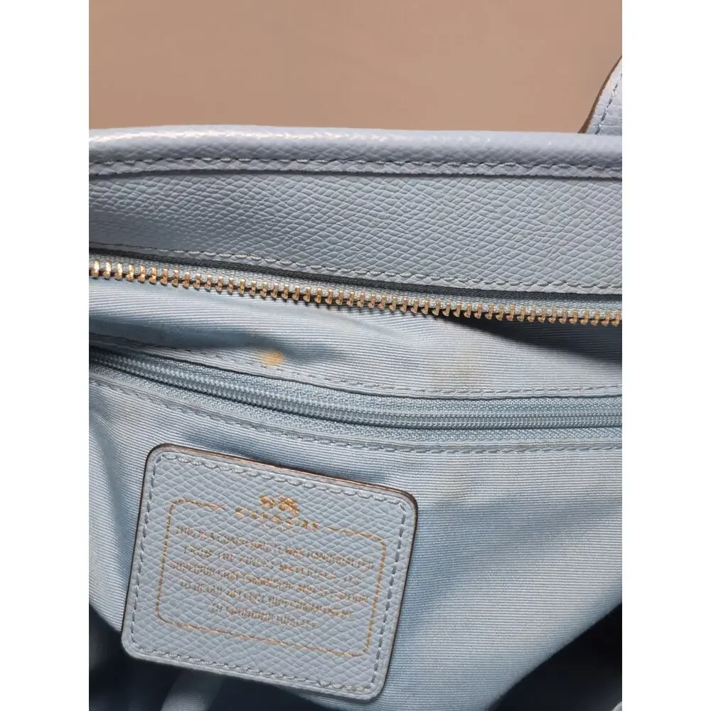 💥 Coach City Zip Leather Women's Tote - Powder Blue Purse Handbag Shoulder Bag